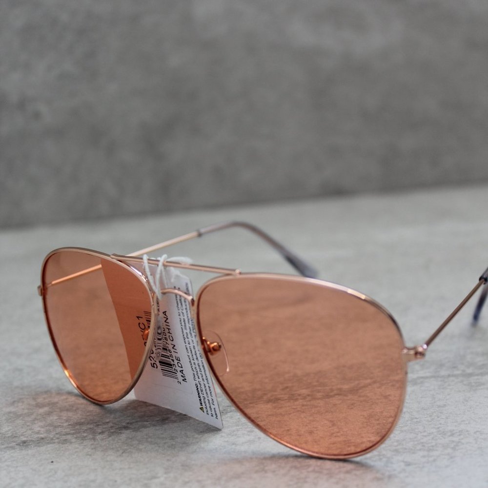 Orange lens Tinted Colored Fashion Aviator Sunglasses